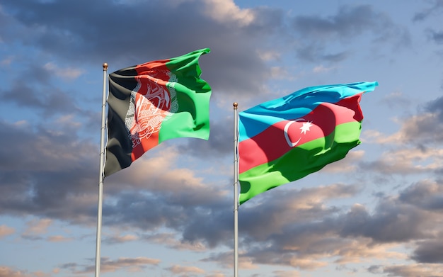 national state flags of Azerbaijan and Afghanistan