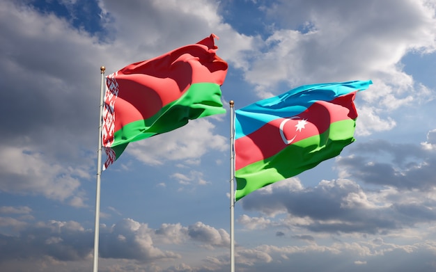 national state flags of Azerbaijan and Belarus