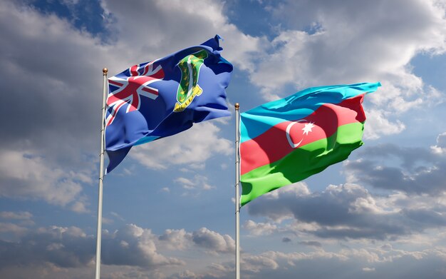 national state flags of Azerbaijan and British Virgin Islands