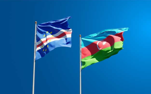 Photo national state flags of azerbaijan and cape verde