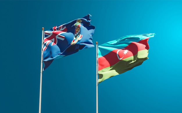 national state flags of Azerbaijan and Cayman Islands