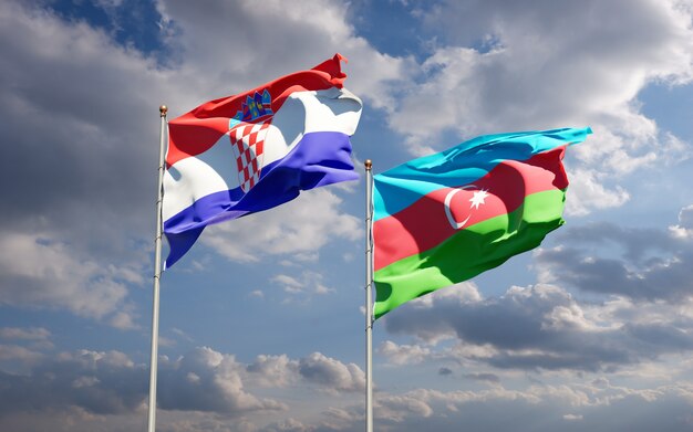 national state flags of Azerbaijan and Croatia