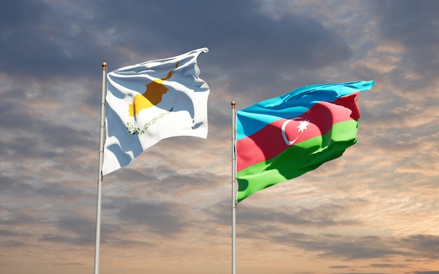 national state flags of Azerbaijan and Cyprus