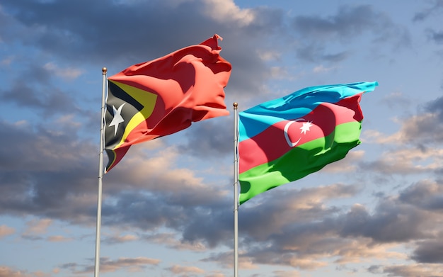 national state flags of East Timor and Azerbaijan together