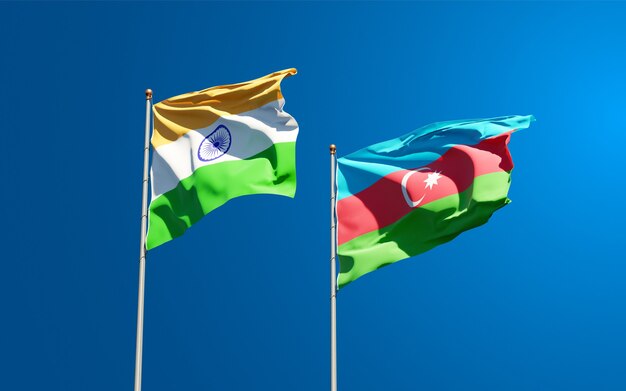 national state flags of India and Azerbaijan