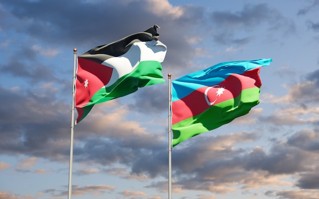 national state flags of Jordan and Azerbaijan