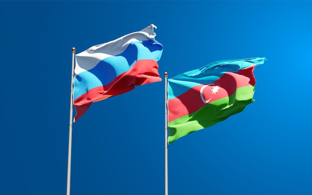 national state flags of New Russia and Azerbaijan