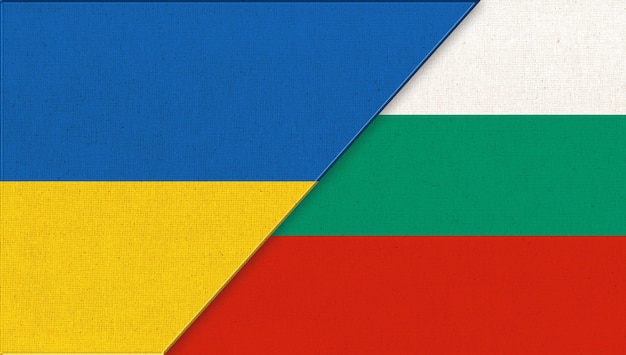 Photo national symbols of ukraine and bulgaria bulgarian and ukrainian flags