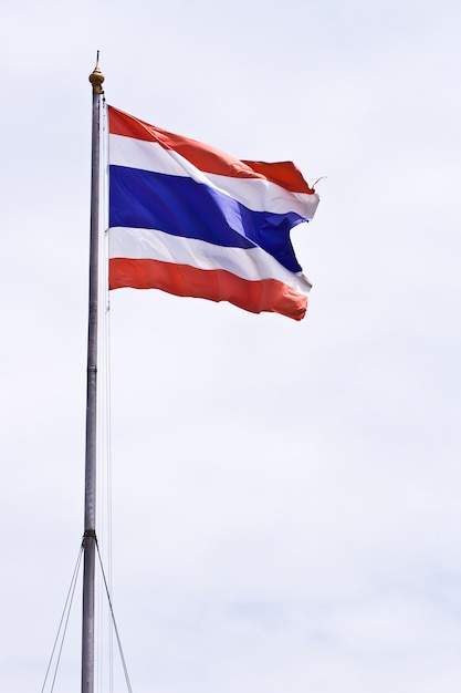 National Thai flag in the wind