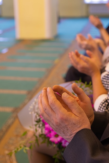 National wedding bride and groom wedding muslim couple during the marriage ceremony muslim marriage