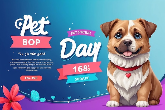 Nationale dag van de huisdieren Pet shop banner sjabloon Promotionele banner voor social media post