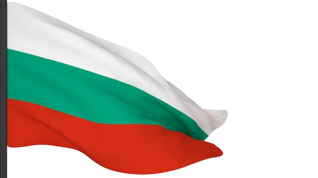 Nationale vlag achtergrondafbeelding wind waaiende vlaggen3D-renderingVlag van Bulgarije