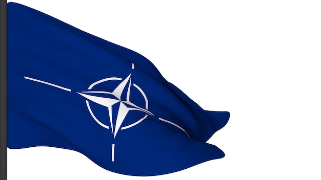 Nationale vlag achtergrondafbeelding wind waaiende vlaggen3D-renderingVlag van de NAVO