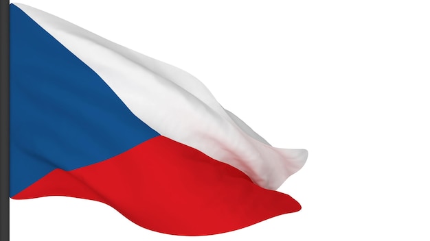 Nationale vlag achtergrondafbeelding wind waait vlaggen3D-rendering Vlag van Tsjechië