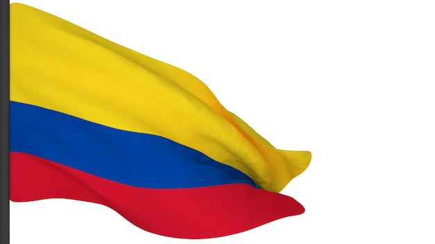 Nationale vlag achtergrondafbeelding wind waait vlaggen3D-renderingVlag van Colombia