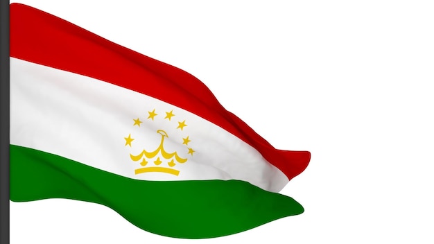 Nationale vlag achtergrondafbeeldingwind waaiende vlaggen3D-renderingVlag van Tadzjikistan