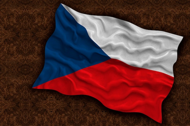 Nationale vlag Tsjechische Republiek Achtergrond met vlag van Tsjechische Republiek