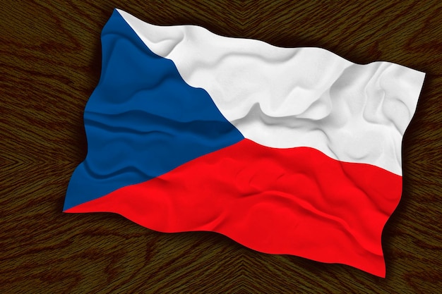 Nationale vlag Tsjechische Republiek Achtergrond met vlag van Tsjechische Republiek