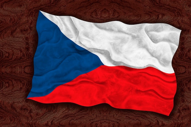 Nationale vlag Tsjechische Republiek Achtergrond met vlag van Tsjechische Republiek