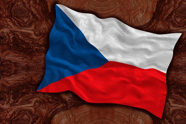 Nationale vlag Tsjechische Republiek Achtergrond met vlag van Tsjechische Republiek