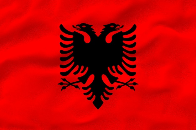 Nationale vlag van albanië achtergrond met vlag van albanië