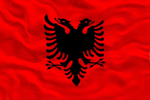 Foto nationale vlag van albanië achtergrond met vlag van albanië