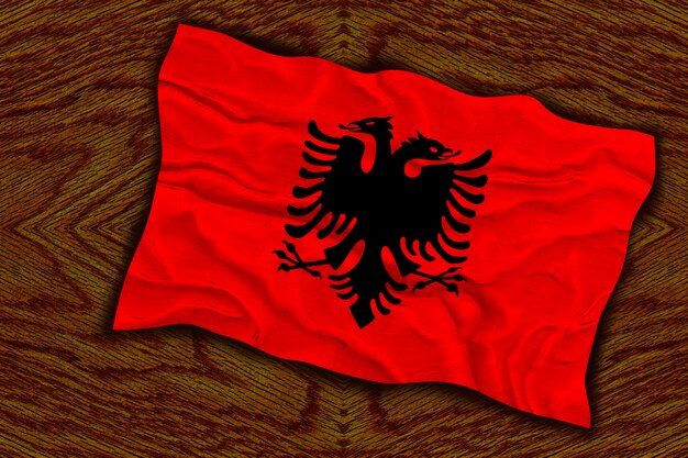 Foto nationale vlag van albanië achtergrond met vlag van albanië