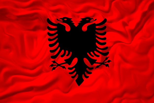 Foto nationale vlag van albanië achtergrond met vlag van albanië