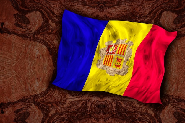 Nationale vlag van Andorra Achtergrond met vlag van Andorra