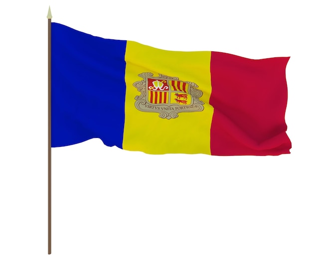 Nationale vlag van Andorra Achtergrond voor redacteuren en ontwerpers Nationale feestdag
