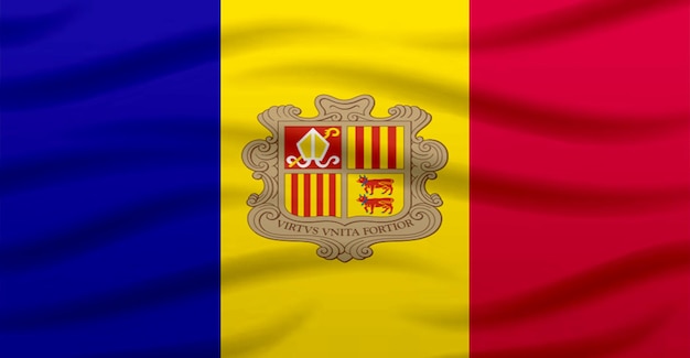 Nationale vlag van Andorra Flying Effect