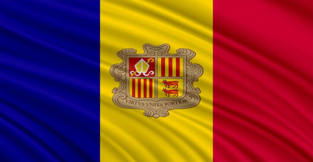 Nationale vlag van Andorra Flying Effect