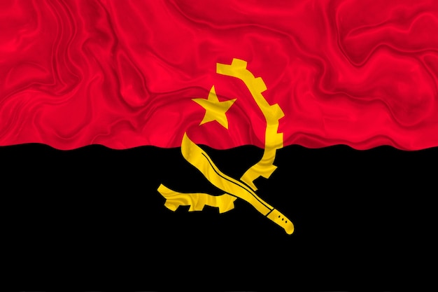 Nationale vlag van Angola Achtergrond met vlag van Angola