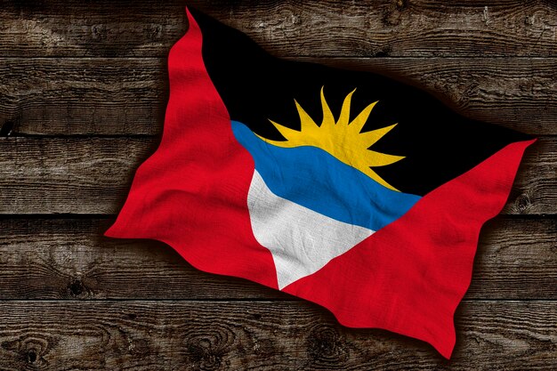 Nationale vlag van Antigua en Barbuda Achtergrond met vlag van Antigua en Barbuda