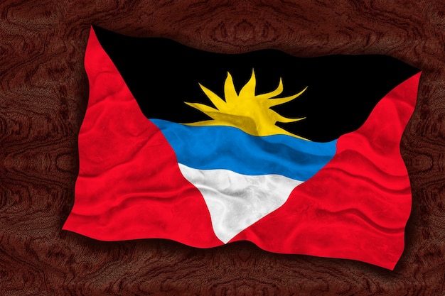 Nationale vlag van Antigua en Barbuda Achtergrond met vlag van Antigua en Barbuda