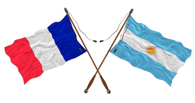 Nationale vlag van Argentinië en Frankrijk Achtergrond voor ontwerpers