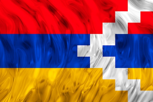 Nationale vlag van Artsakh Achtergrond met vlag van Artsakh