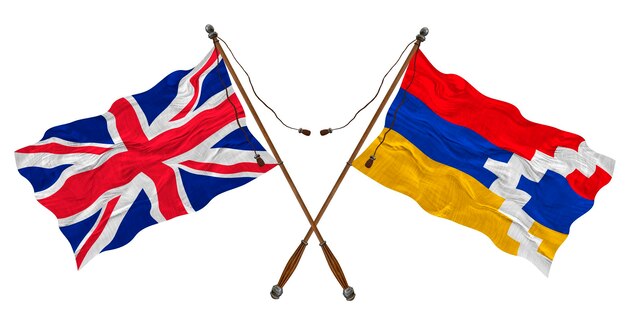 Nationale vlag van Artsakh Achtergrond met vlag van Artsakh