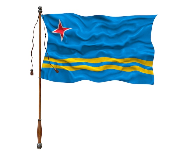Nationale vlag van Aruba Achtergrond met vlag van Aruba
