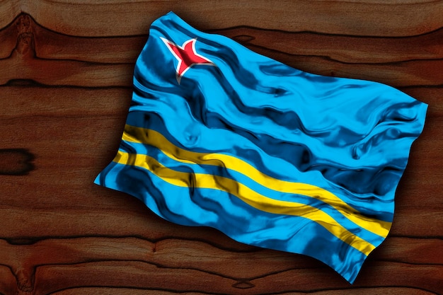 Nationale vlag van Aruba Achtergrond met vlag van Aruba
