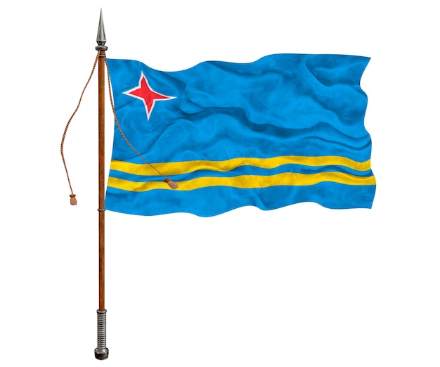 Nationale vlag van Aruba Achtergrond met vlag van Aruba