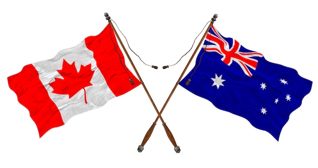 Nationale vlag van Australië en Canada Achtergrond voor ontwerpers