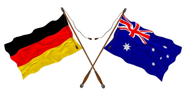 Nationale vlag van Australië en Duitsland Achtergrond voor ontwerpers