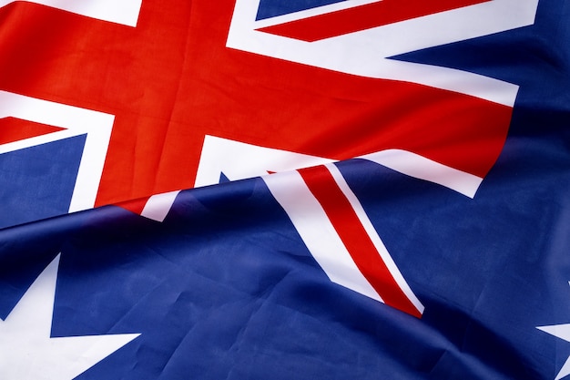 Nationale vlag van australië, stof textiel achtergrond