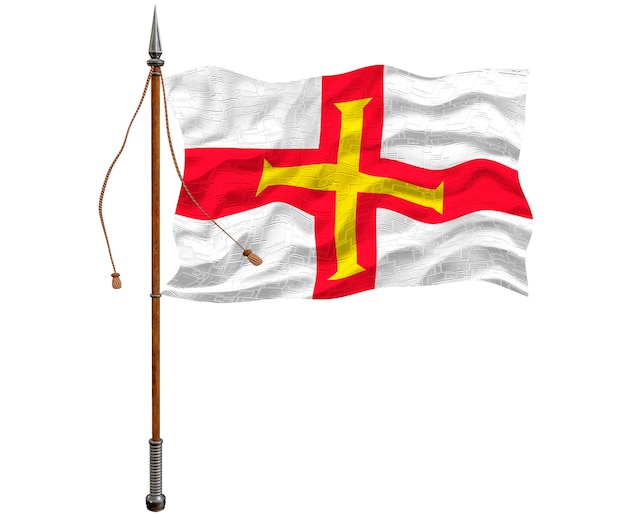 Nationale vlag van Bailiwick of Guernsey Achtergrond met vlag van Bailiwick of Guernsey