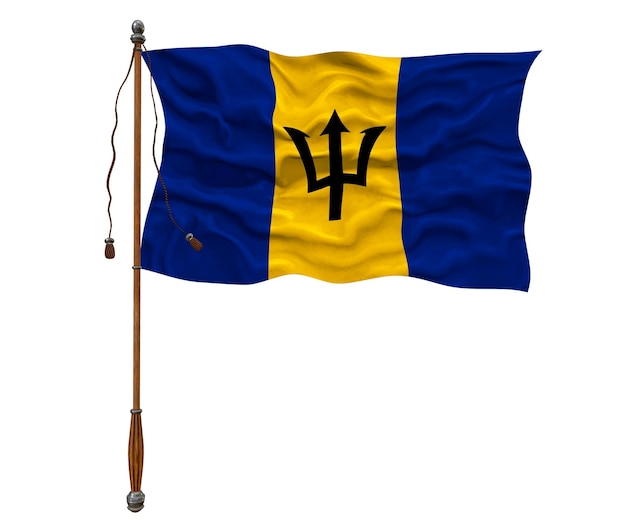 Nationale vlag van Barbados Achtergrond met vlag van Barbados