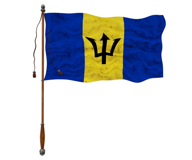 Nationale vlag van Barbados Achtergrond met vlag van Barbados