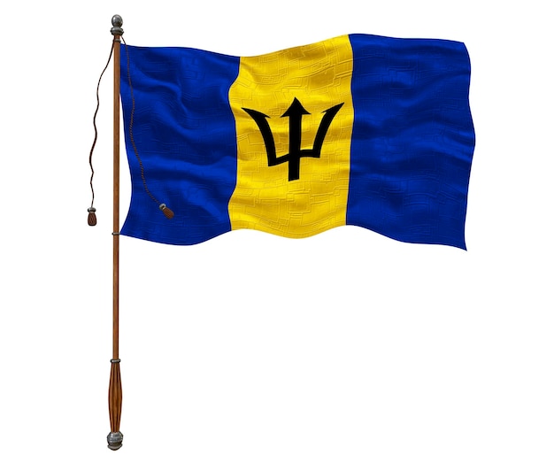 Nationale vlag van Barbados Achtergrond met vlag van Barbados