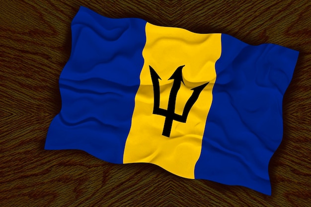 Nationale vlag van Barbados Achtergrond met vlag van Barbados