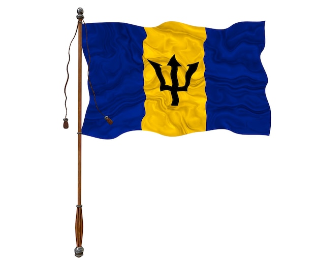 Nationale vlag van Barbados Achtergrond met vlag van Barbados